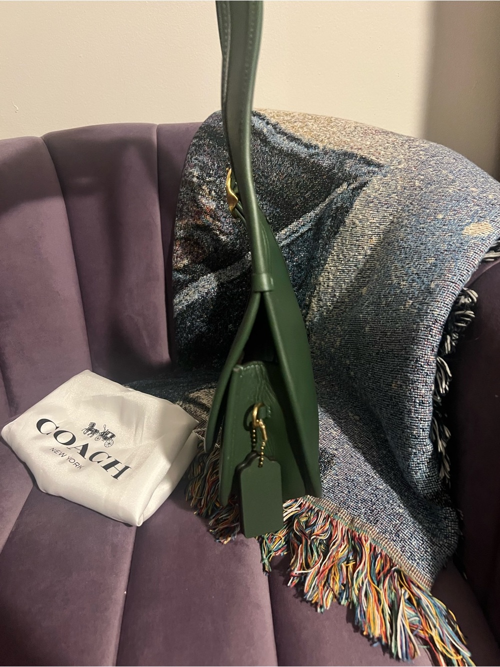 Coach Cashin Carry Crescent, Limited Re-Edition 1973, Hunter Green CY923 EUC - Picture 2 of 7